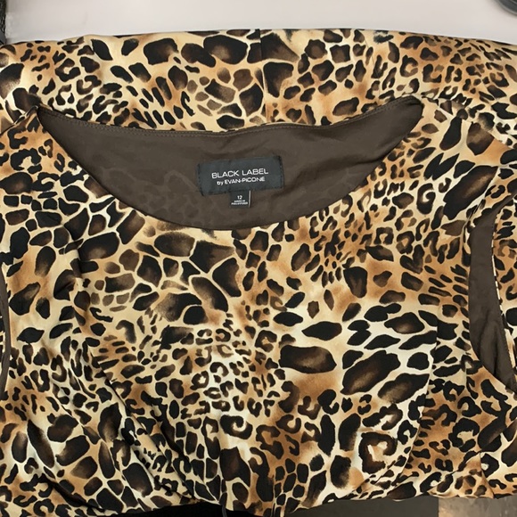 Black Label Women’s Cheetah Print Scoop Neck Sleeveless Dress Sz 12 NWT - Picture 2 of 8